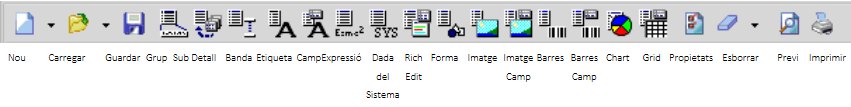 Barra de configurar formats documents
