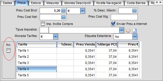 Import inclos en tarifes espanya