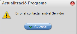 Error al contactar amb el servidor