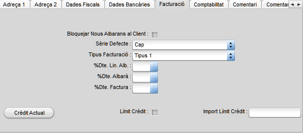 Tab facturacio