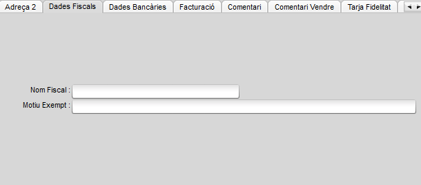 Pantalla tab dades fiscals clients